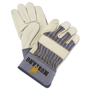 MCR™ Safety Mustang Leather Palm Gloves, Blue-cream, Large, 12 Pairs freeshipping - TVN Wholesale